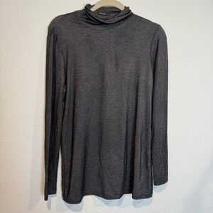 J. McLaughlin Women's Thin Silver/Gray Turtleneck Long Sleeve Shirt Top Size M